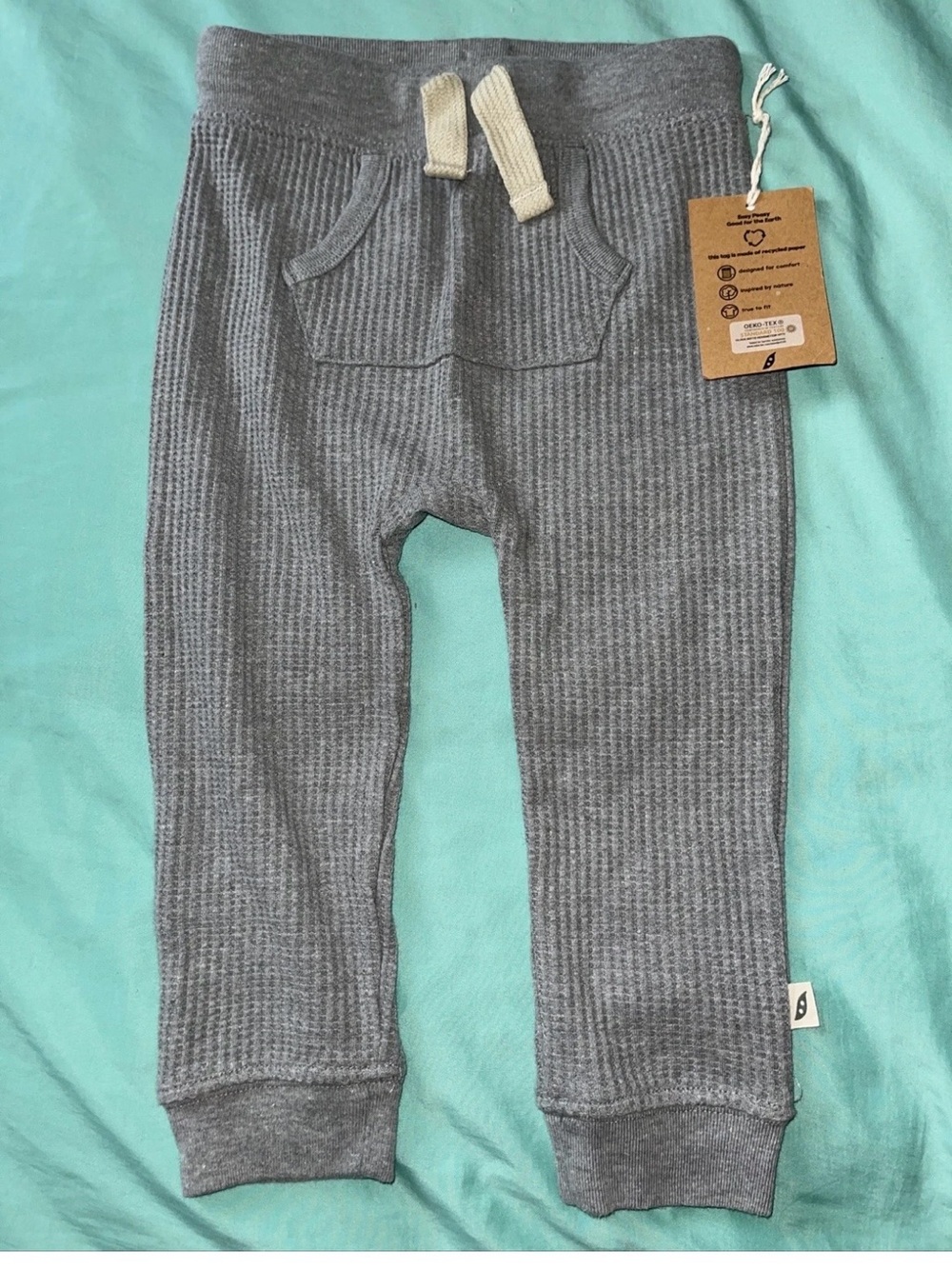 Easy Peasy Gray Waffle Joggers 2T NWT 60%cotton 40%polyester